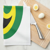 ジャマイカハート国旗1の愛ハートデザイン キッチンタオル (四つ折り)