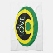 ジャマイカハート国旗1の愛ハートデザイン キッチンタオル (縦)