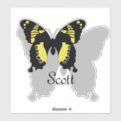 ジャマイカバタフライの影の名前タグ シール (シート)