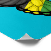 ジャマイカバタフライ国旗 ポスター (角)