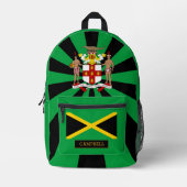 ジャマイカバッグジャマイカ国旗ファッション/愛国者 プリントバックパック (正面)