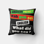 ジャマイカパトワ「ワユーセー」ラスタタイポグラフィ クッション (裏面)