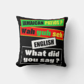 ジャマイカパトワ「ワユーセー」ラスタタイポグラフィ クッション (正面)