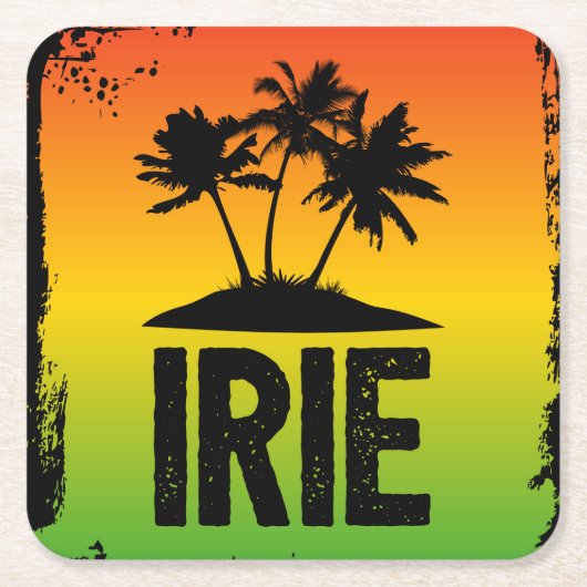 ジャマイカパワラスタファリオールデイリーリーことわざ スクエアペーパーコースター (正面)