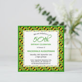 ジャマイカパーソナライズされた国旗50誕生日 招待状 (スタンド正面)