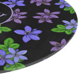 ジャマイカパープルフラワーズモノグラパターン(の模様が)あるム カッティングボード (角)