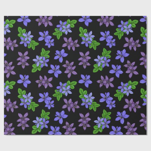 ジャマイカパープルリグヌムバイナスフラワーパターン（の模様が）あるズ ラッピングペーパー (フラット)