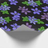 ジャマイカパープルリグヌムバイナスフラワーパターン（の模様が）あるズ ラッピングペーパー (角)