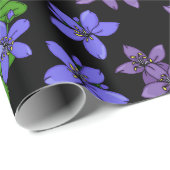 ジャマイカパープルリグヌムバイナスフラワーパターン（の模様が）あるズ ラッピングペーパー (ロールコーナー)