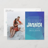 ジャマイカビーチ結婚式写真Save the Date 案内ポストカード (正面/裏面)