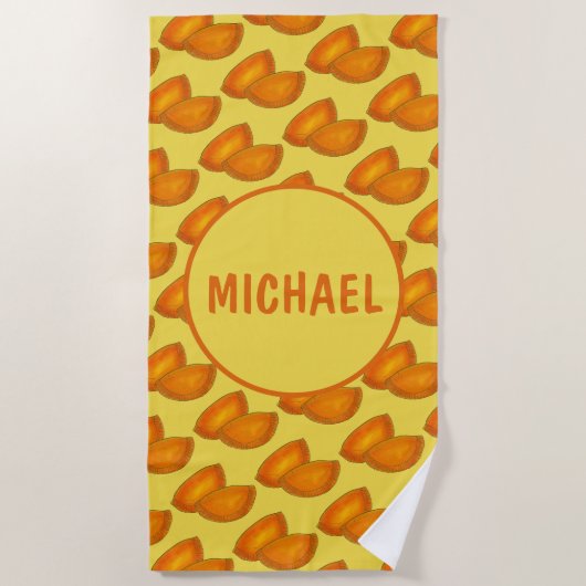 ジャマイカビーフパティパティペストリーパーソナライズされた ビーチタオル (正面)