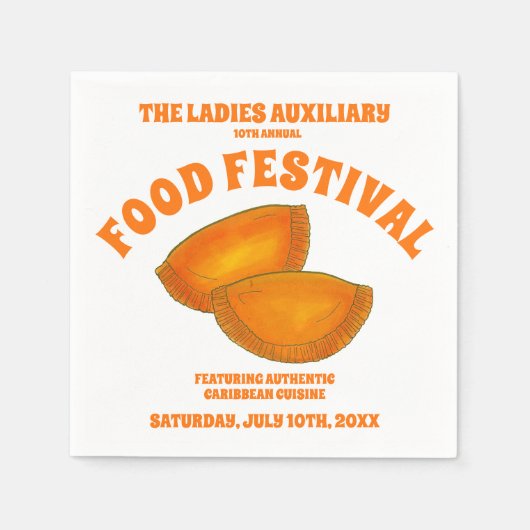 ジャマイカビーフパティフードフェストカリブの料理 スタンダードカクテルナプキン (正面)