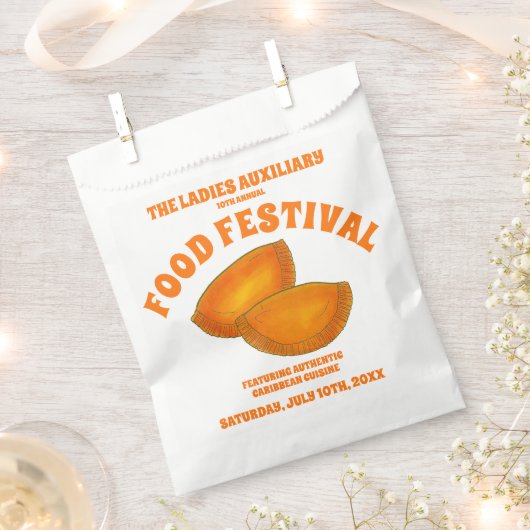 ジャマイカビーフパティフードフェストカリブの料理 フェイバーバッグ (クリップ留めされた状態)