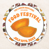 ジャマイカビーフパティフードフェストカリブの料理 ラウンドペーパーコースター (正面)