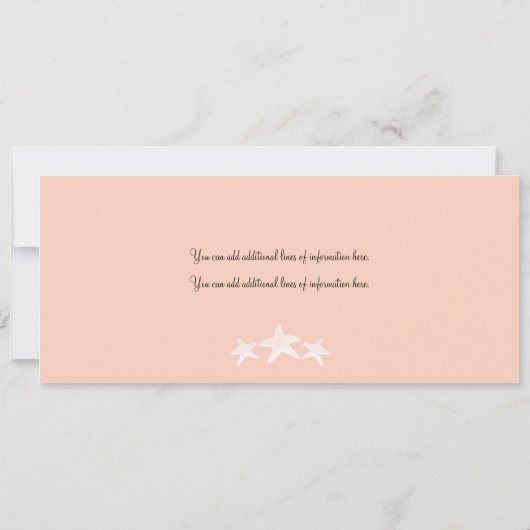 ジャマイカピーチグレーボーディングパス結婚ズ 招待状 (裏面)