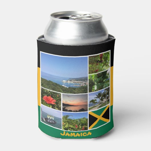 ジャマイカフォトコラージュ 缶クーラー (缶正面)