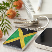 ジャマイカフラグ名前をカスタムする キーホルダー (正面右)