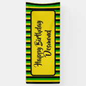 ジャマイカフラッグカラーハッピーバースデーパーティー 横断幕 (縦)