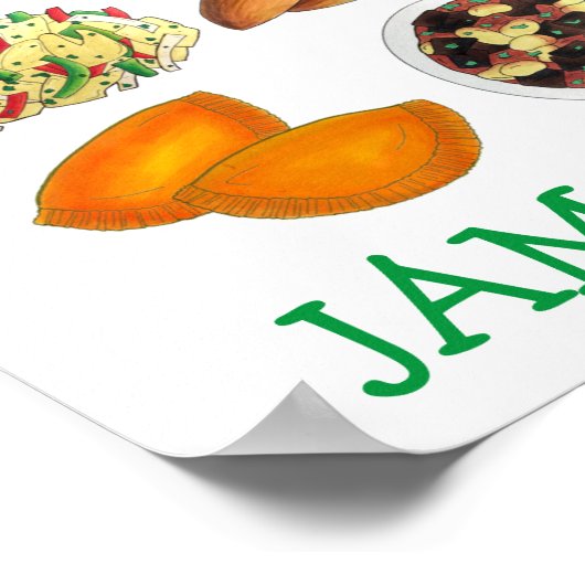 ジャマイカフーズカリブのアイランドキュイジーヌプリント ポスター (角)