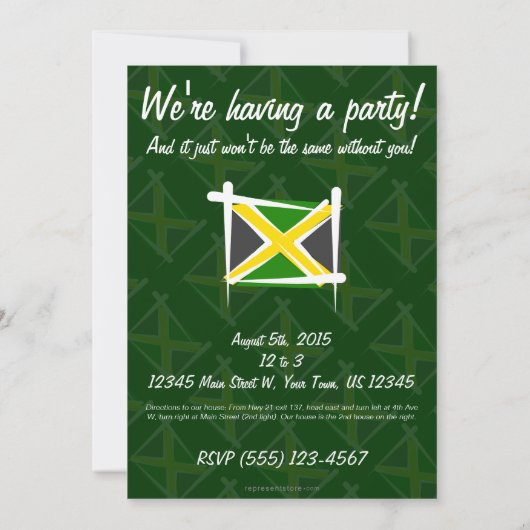ジャマイカブラシ旗 招待状 (裏面)