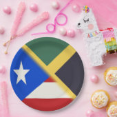 ジャマイカプエルトリコ国旗 |ジャマイカPR国旗 ペーパープレート (パーティー)