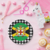 ジャマイカプレート、エンブレムバッファロープレイド、ジャマイカ国旗 ペーパープレート (パーティー)