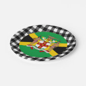 ジャマイカプレート、エンブレムバッファロープレイド、ジャマイカ国旗 ペーパープレート (アングル)