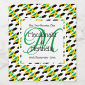 ジャマイカモノグラムカスタムウェディングお祝いビール ワインラベル (シングルラベル)