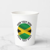 ジャマイカラウンド文字ジャマイカ国旗 紙コップ (正面)