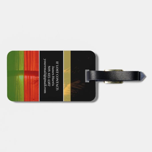 ジャマイカラスタカラーカリブのズアイランドビーチ ラゲッジタグ (裏面横)