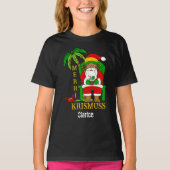 ジャマイカラスタサンタクロースクリスマスホリデー Tシャツ (正面)