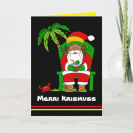 ジャマイカラスタサンタメリークリスマス カード
