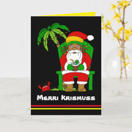 ジャマイカラスタサンタメリークリスマス カード