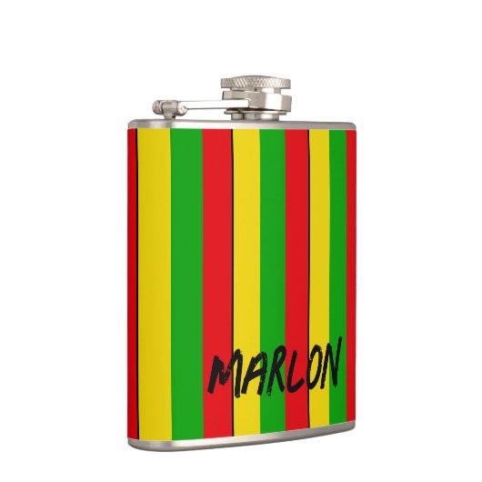 ジャマイカラスタレゲストライプーの名前の追加 フラスク (右)