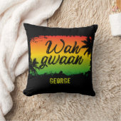 ジャマイカラスタワグワアンハローブラック クッション (ブランケット)