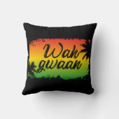 ジャマイカラスタワグワアンハローブラック クッション (裏面)