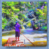 ジャマイカリバーラフトライドJ001スクエアウォールクロック スクエア壁時計