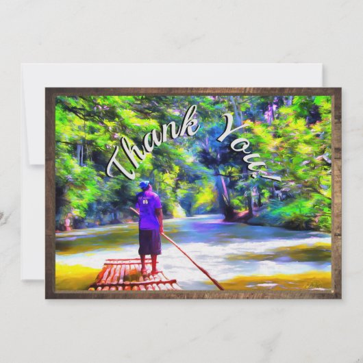 ジャマイカリバーラフト乗り感謝J001 サンキューカード (正面)