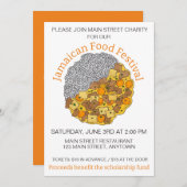 ジャマイカリブのカ料理フードカレーチキンライス 招待状 (正面/裏面)