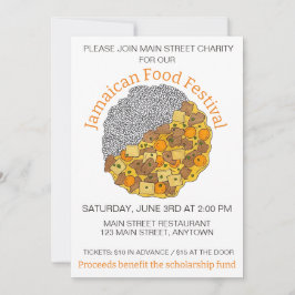 ジャマイカリブのカ料理フードカレーチキンライス 招待状