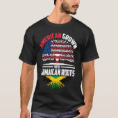ジャマイカルーツジャマイカ国旗Heで栽培されたアメリカ人 Tシャツ (正面)