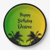 ジャマイカレゲエカリブの誕生日 ペーパープレート (正面)
