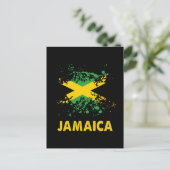 ジャマイカレトロウォーターカラーズジャマイカ国旗 ポストカード (スタンド正面)