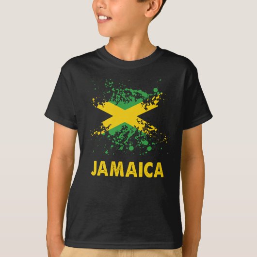 ジャマイカレトロウォーターカラーズジャマイカ国旗 Tシャツ (正面)