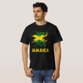 ジャマイカレトロウォーターカラーズジャマイカ国旗 Tシャツ (正面フル)