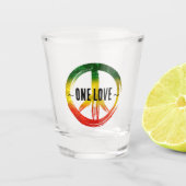 ジャマイカワンラブラスタカラーピースシンボルジャマイカ ショットグラス (正面)