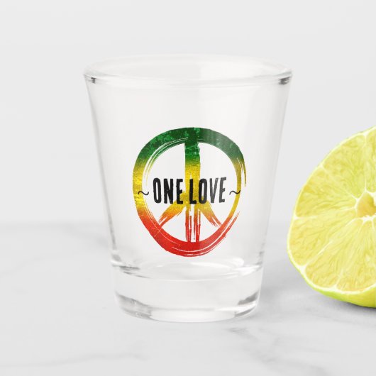 ジャマイカワンラブラスタカラーピースシンボルジャマイカ ショットグラス (正面)