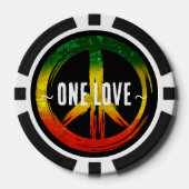 ジャマイカワンラブラスタカラーピースシンボルジャマイカ ポーカーチップ (正面)
