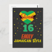 ジャマイカンスタイルのスイート16 バースデーガール バケーション ポストカード (正面/裏面)