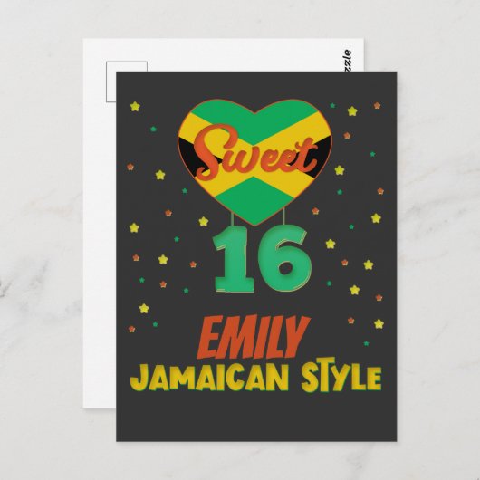 ジャマイカンスタイルのスイート16 バースデーガール バケーション ポストカード (正面/裏面)